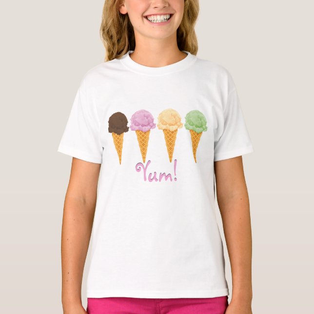 YUM Ice Cream Cones T Shirt (Framsida)