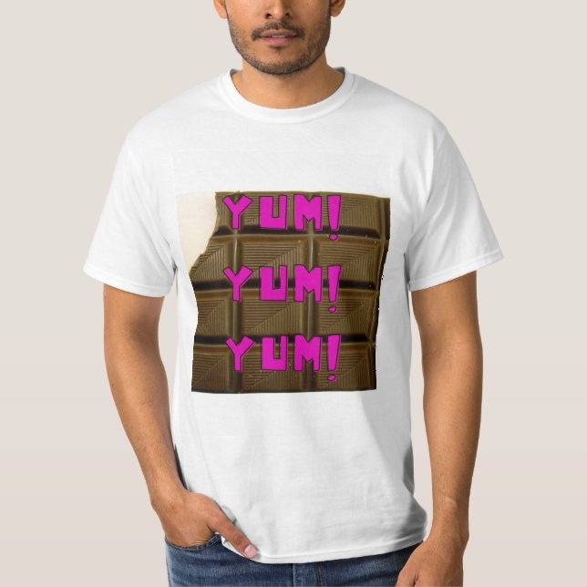 "Yum! Ja! Ja! Choklad" T - Shirt (Framsida)
