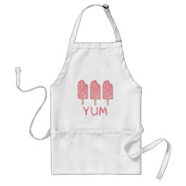 YUM Jordgubbskädda Eclair Rosa Ice Cream Popsicle Förkläde