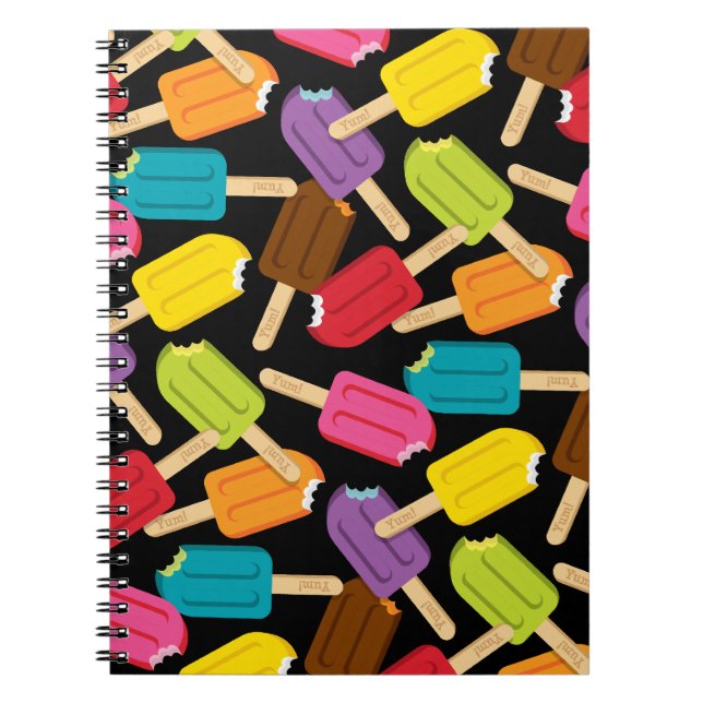 Yum! Popsiclejournal (svarten) Anteckningsbok (Framsidan)