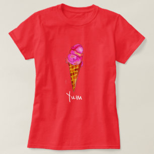 Yum Summer slogan glass gelato söt matkonst T Shirt