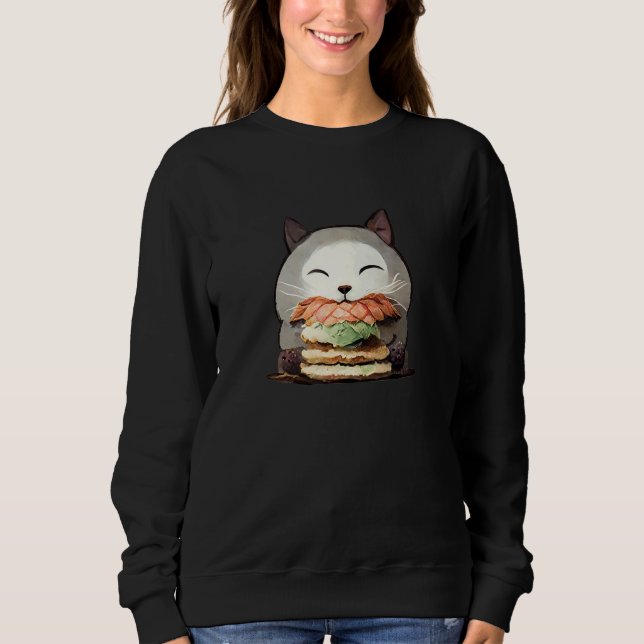 Yum Yum Cats Cat Hamburger Catburger Cat T Shirt (Framsida)