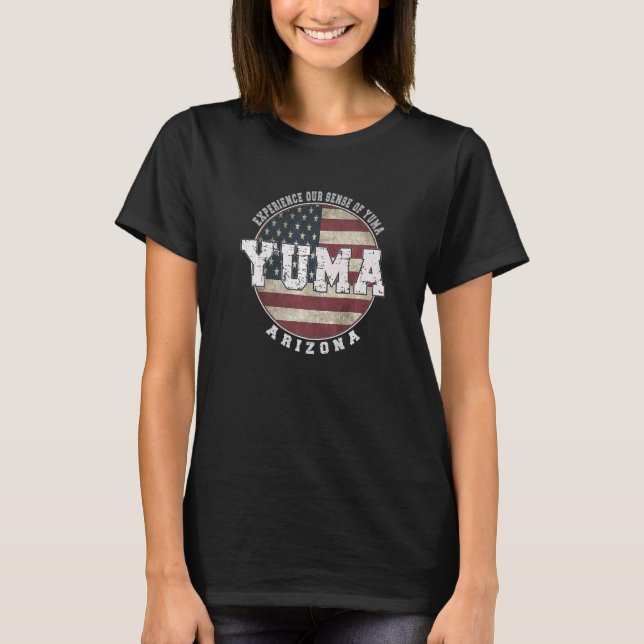Yuma Arizona Vintage American flag T Shirt (Framsida)