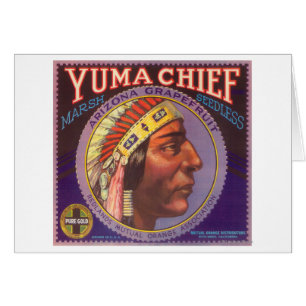 Yuma Chief Orange LabelRedlands, CA Hälsningskort