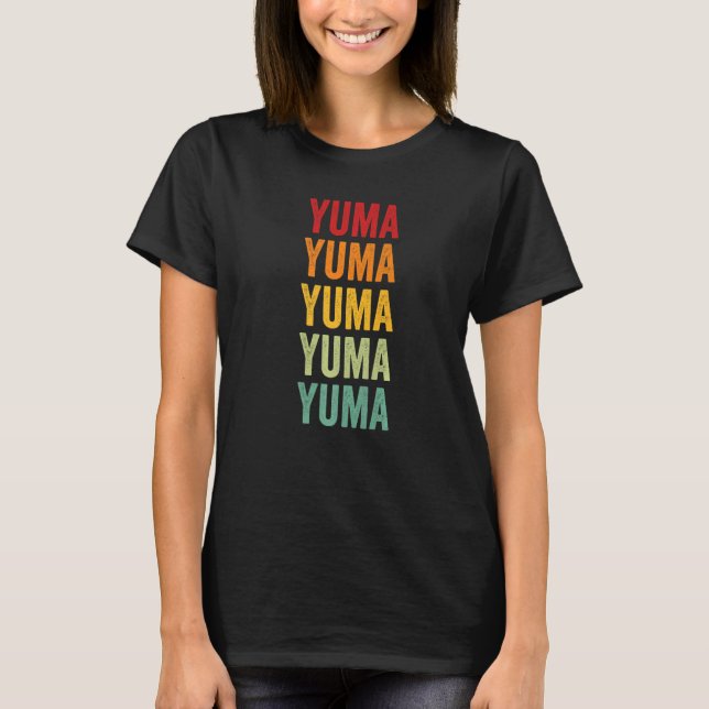 Yuma County Colorado Rainbow Text T Shirt (Framsida)