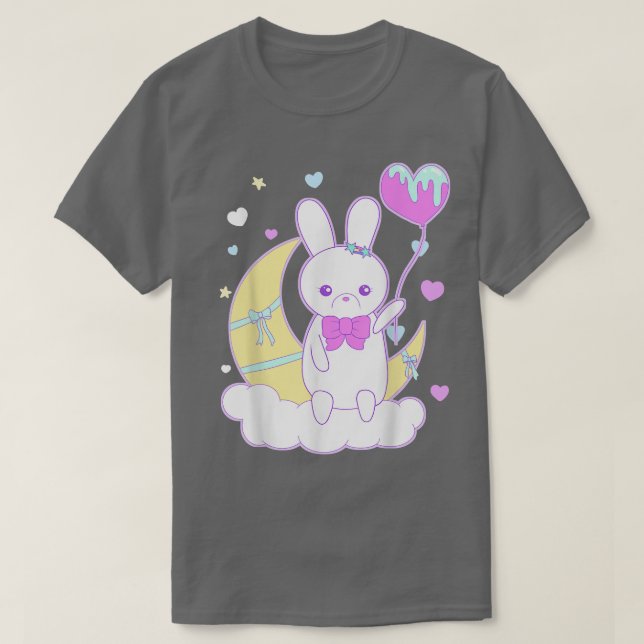 Yume Kawaii Mode Nu Pastel Goth Big Bunny på T Shirt (Design framsida)