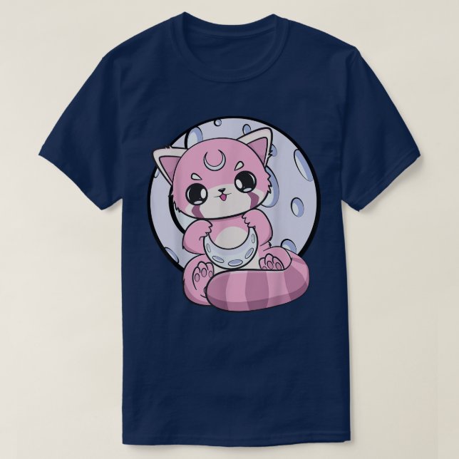 Yume Kawaii Red Panda Måne Fairy Kei Harajuku Nugo T Shirt (Design framsida)