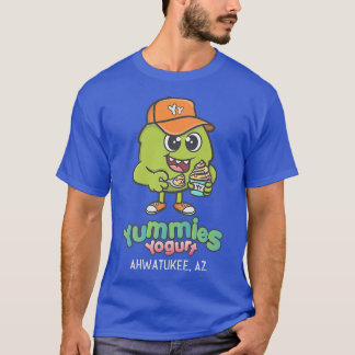 Yummies Yogurt-fryst yoghurt, boba teas-mörk färg T Shirt