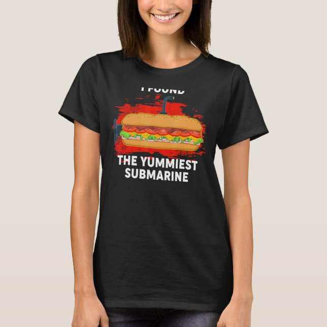 Yummiest Subsea Hoagie Sub Sandwich Pun Food T Shirt (Framsida)