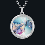 *~* Yummy Abstrakt Turcos Guld Gilded Teal AP40 Silverpläterat Halsband<br><div class="desc">(sök på AP40 och AP29 efter liknande design på olika produkter) - SILVER NECKLACE MONOGRAM / INITAL / INITIALER / eller NAMN *~* Energy Enhanced Bold COLORFUL GLAM GLITZY LUXE Feminine Fantastisk Enchanting Abstrakt BOLD Watercolor with Organic Flowing Combination of LAVENDER MAGENTA ROSA and TURQUOISE och TEAL-bubblor spränger utsökt Elegant...</div>