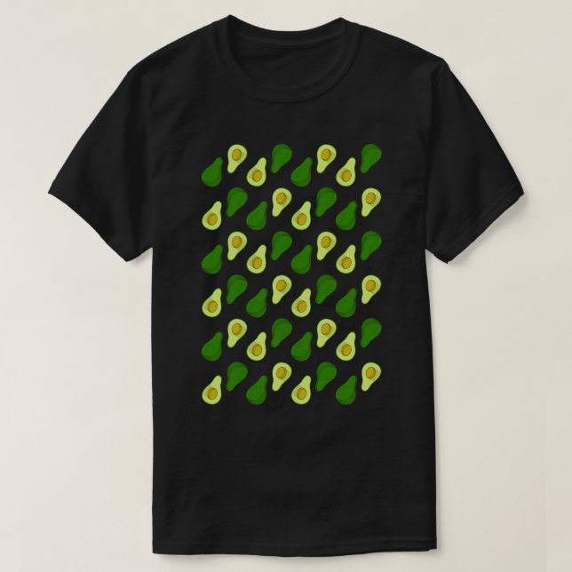 Yummy Avocado Mönster T Shirt (Design framsida)