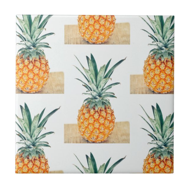 Yummy-Bleken Pastel Pineapple Skriv ut frukt Kakelplatta (Framsidan)