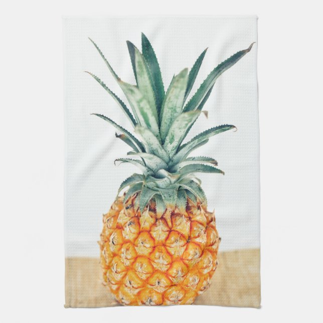 Yummy-Bleken Pastel Pineapple Skriv ut frukt Kökshandduk (Vertikal)