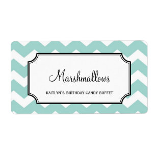 Yummy chevron blue anpassningsbar candy buffet bur fraktsedel
