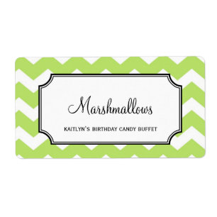 Yummy chevron grönt anpassningsbar candy buffet bu fraktsedel