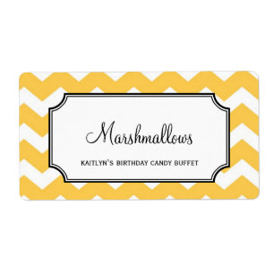 Yummy chevron gult anpassningsbar candy buffet bur fraktsedel