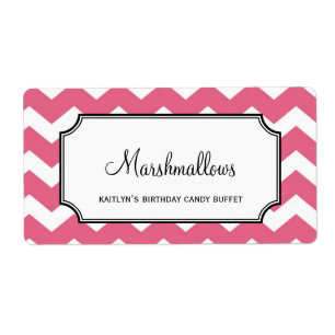 Yummy chevron rosa anpassningsbar candy buffet bur fraktsedel