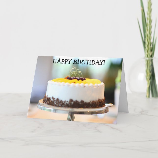 Yummy Cream Cake på Grattis på födelsedagen Card Kort (Framsida)