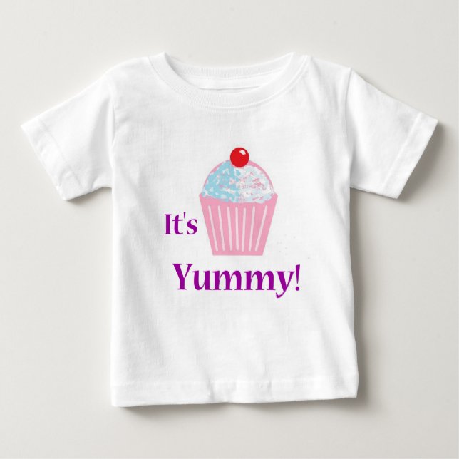 Yummy Cupkaka Småbarn Longsleeve T-shirt (Framsida)