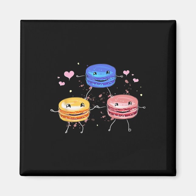 Yummy Cute Cheerleading Macaroon Gift  Magnet (Framsidan)