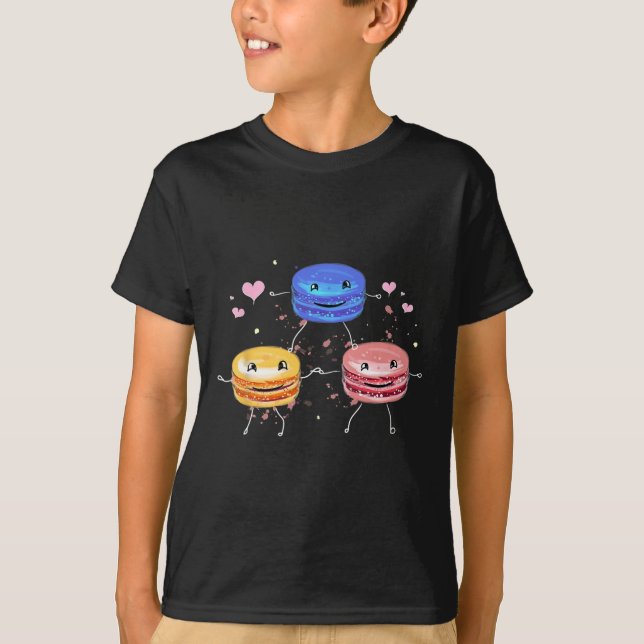Yummy Cute Cheerleading Macaroon Gift  T Shirt (Framsida)