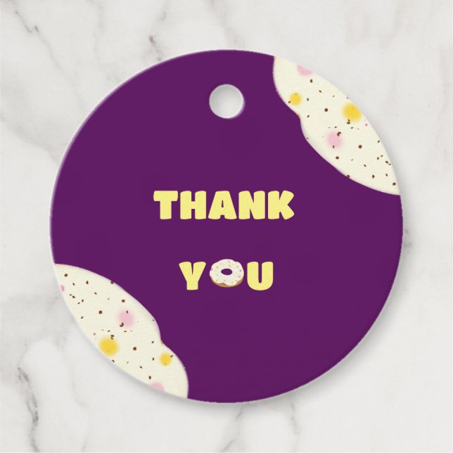 Yummy donut gåvor etiketter (Framsida)