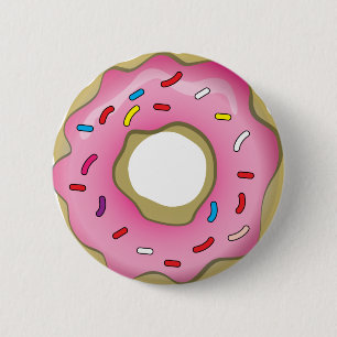 Yummy Donut med Icing och Sprinkles Knapp