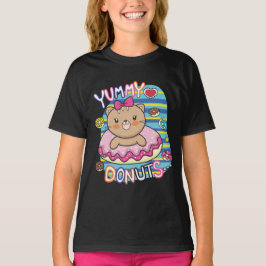 Yummy Donuts Baby Cat Cute Girl T Shirt