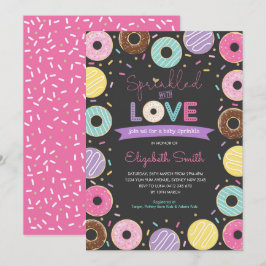 Yummy Doughnut Girl Baby Sprinkle Chalkboard Inbjudningar