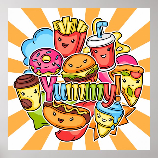 Yummy Fast Food Poster (Framsidan)