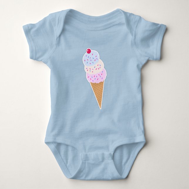 Yummy Glass Cone Baby Jersey Bodykostym T Shirt (Framsida)
