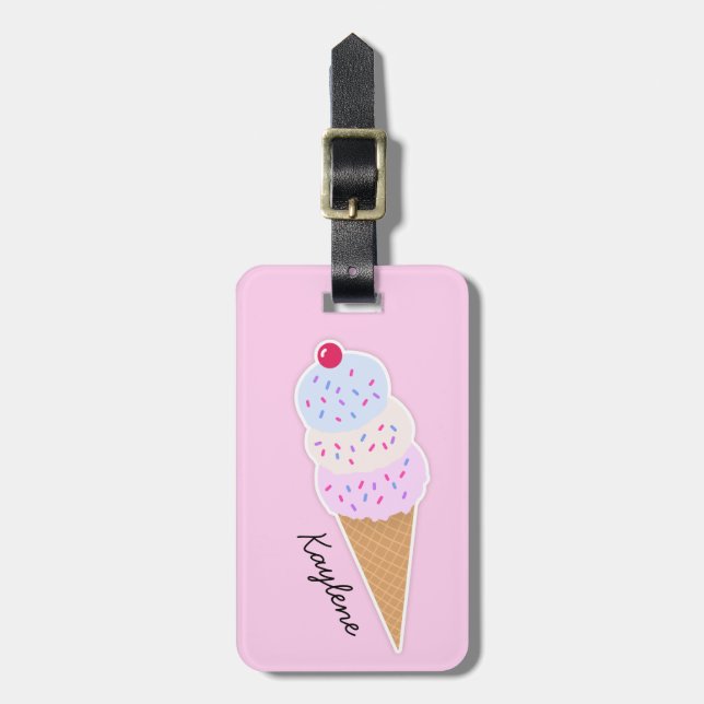 Yummy Glass Cone Personlig Luggage Tag Bagagebricka (Vertikal Framsida)
