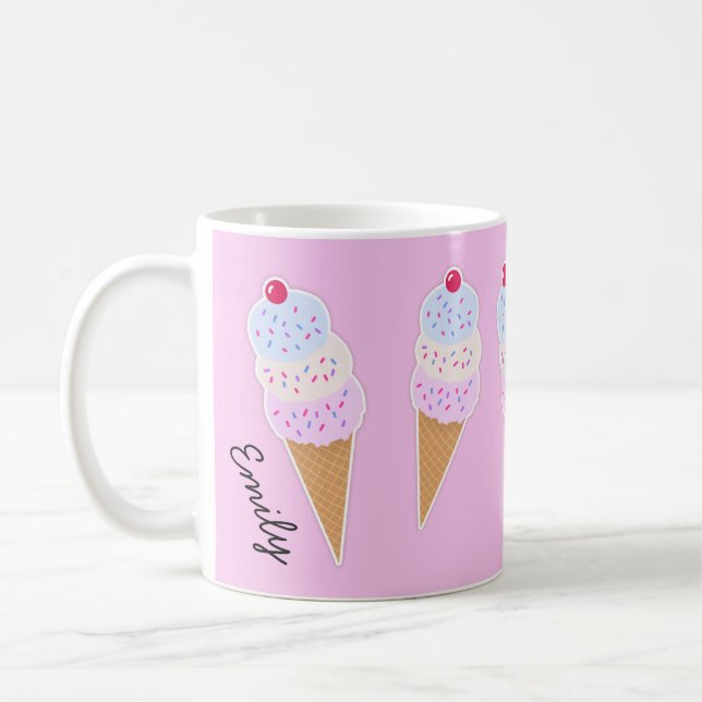 Yummy Glass Cone Personlig mugg (Vänster)