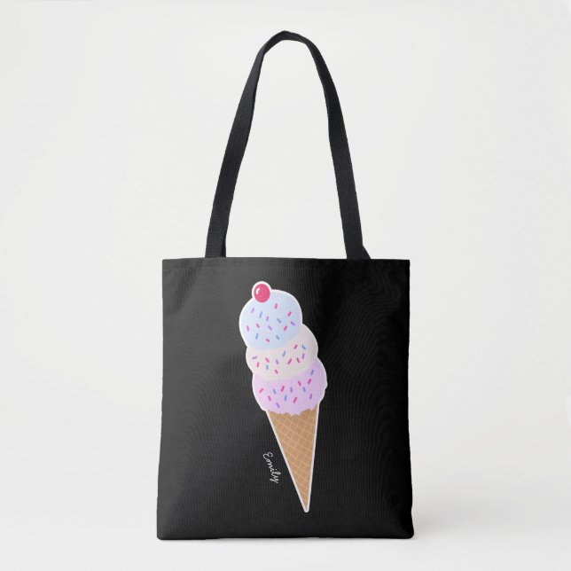 Yummy Glass Cone Personlig Tote Bag Tygkasse (Framsida)