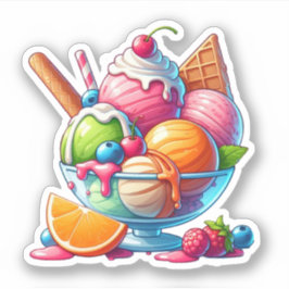 Yummy glass sundae klistermärken