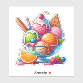 Yummy glass sundae klistermärken