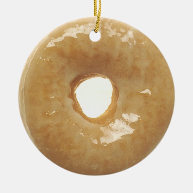 Yummy Glazed Donut Food God jul Julgransprydnad Keramik (Framsidan)