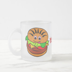 Yummy Hamburger Frostad Glasmugg