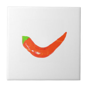 Yummy Hett Funky Red Chili Pepper Spicy Kakelplatta