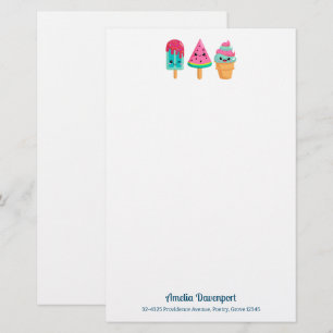 Yummy Ice Cream Trio Summer Vibe Brevpapper