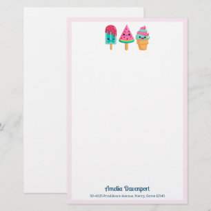 Yummy Ice Cream Trio Summer Vibe Brevpapper