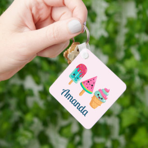 Yummy Ice Cream Trio Summer Vibe Nyckelring