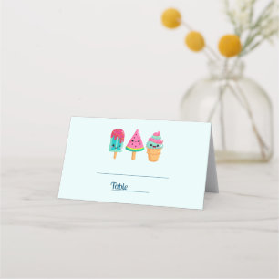 Yummy Ice Cream Trio Summer Vibe Placeringskort