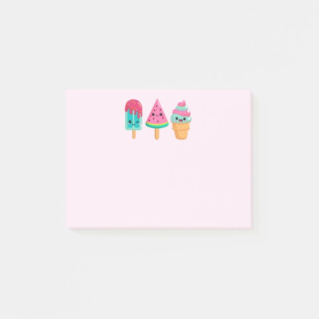 Yummy Ice Cream Trio Summer Vibe Post-it Block (Framsida)