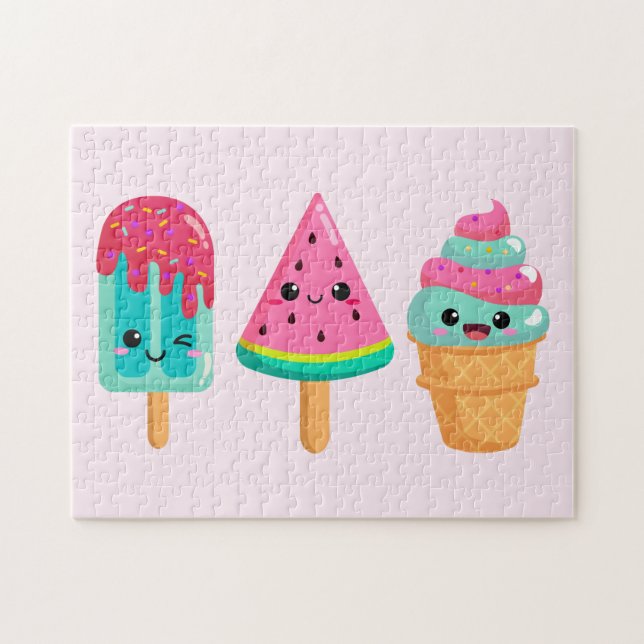 Yummy Ice Cream Trio Summer Vibe Pussel (Horisontell)