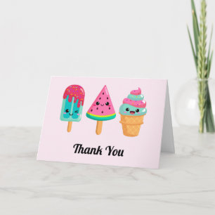 Yummy Ice Cream Trio Summer Vibe Tack Kort