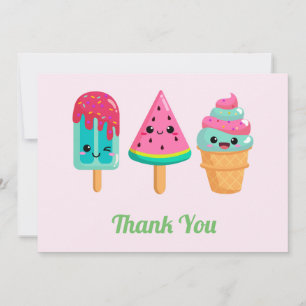 Yummy Ice Cream Trio Summer Vibe Tack Kort