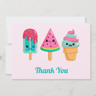 Yummy Ice Cream Trio Summer Vibe Tack Kort
