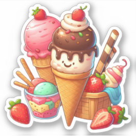 Yummy kawaii glass klistermärken