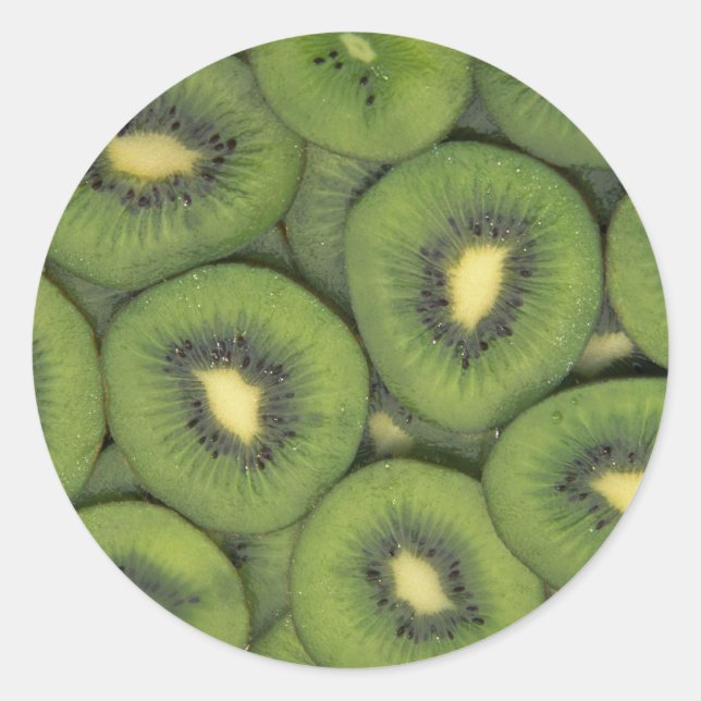 Yummy Kiwi-frukt Runt Klistermärke (Framsida)
